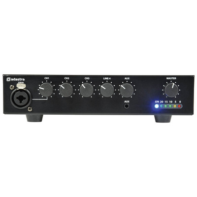5 Channel Mixer-Amp with Mic and Line Inputs 90 Watts 100v Line or 8 ohm Output