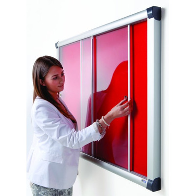 Eco-Sound Blazemaster Lockable Sliding Door Noticeboard