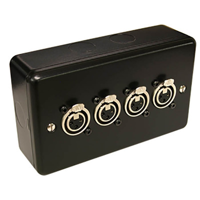 4 Way XLR 3 Pin Plate with Surface Mount Box - Female