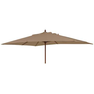 Alexander Rose 3m x 2m Hardwood Rectangular Garden Parasol - Taupe