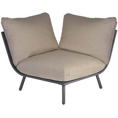 Alexander Rose Beach Lounge Corner Module - Flint Frame, Flint Frame,Taupe Cushion