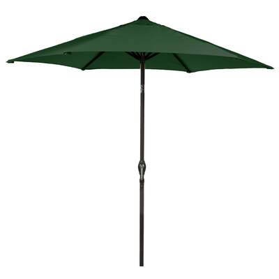 Bracken Outdoors 2.7m Crank and Tilt Graphite 34mm Pole Round Garden Parasol - Forest Green