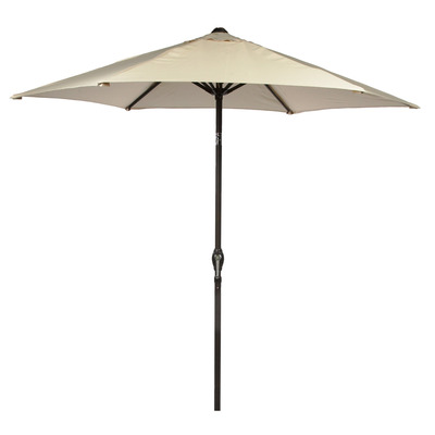 Bracken Outdoors Ecru 3m Crank and Tilt Round Garden Parasol - Graphite Pole