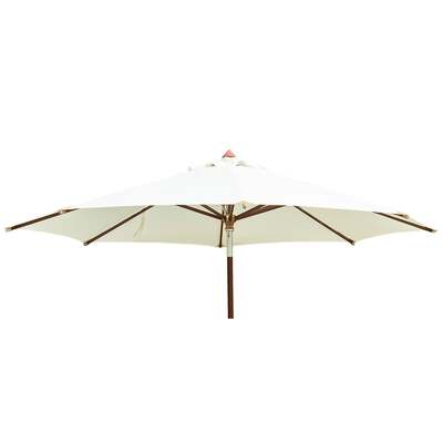 Alexander Rose 3m Hardwood Luxury Round Garden Parasol - Ecru