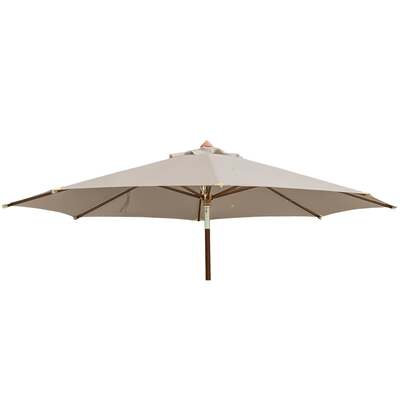 Alexander Rose 3.5m Hardwood Luxury Round Garden Parasol - Taupe
