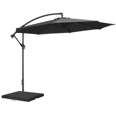 Alexander Rose 3m Cantilever Round Garden Parasol - Charcoal