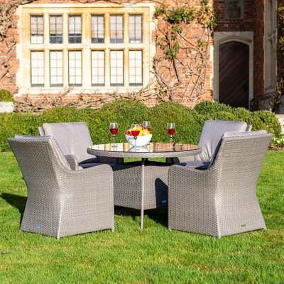 Bracken Outdoors Georgia 4 Seat Round Rattan Garden Furniture Set