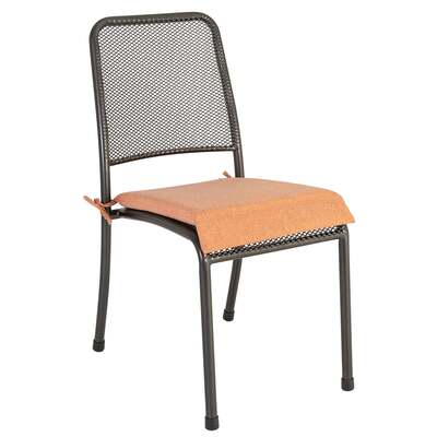 Alexander Rose Portofino 4 Seater Metal Garden Furniture Set with Round Table & Side Chairs, With Ochre Cushions