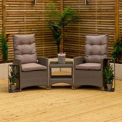 Bracken Outdoors Dakota Duo Recliner Chair Set with Side Table