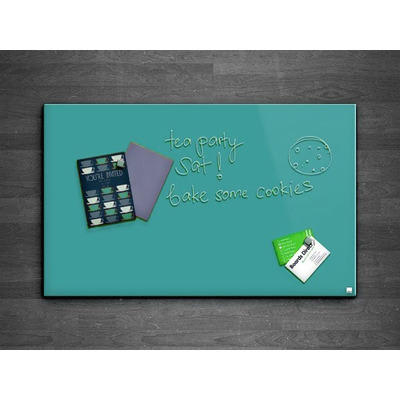 Casca Magnetic Glass Writing Board 1000 x 1000mm, Green Teal