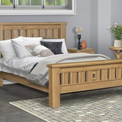 ASC Selkirk Oak Wooden Bed Frame - 4ft6 Double