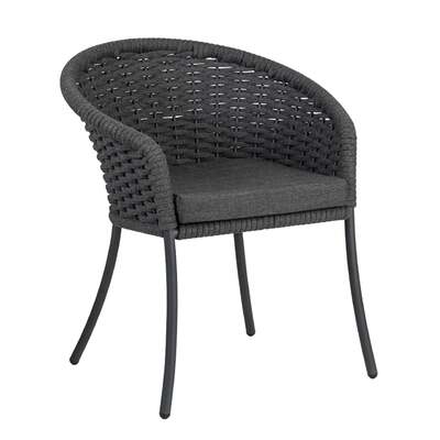 Alexander Rose Cordial Dining Armchair with Cushion - Grey, Oatmeal