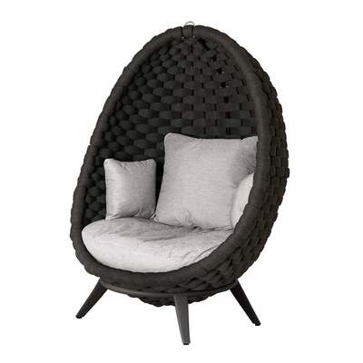 Alexander Rose Cordial Luxe Dark Grey Lucy Chair with Base, Niebla