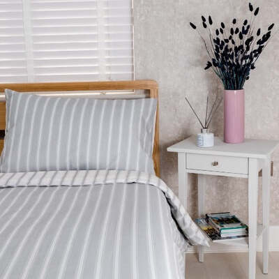 Polycotton Harvard Navy & White - Extra Large Single Duvet Cover Set