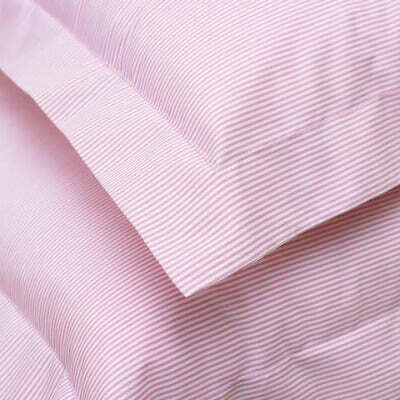 2.5 Tog Duvet 100% Cotton Pink & White Cover Set & Pillow