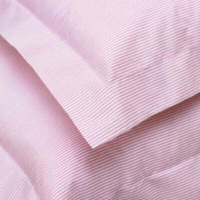 10.5 Tog Duvet 100% Cotton Pink & White Cover Set & Pillow