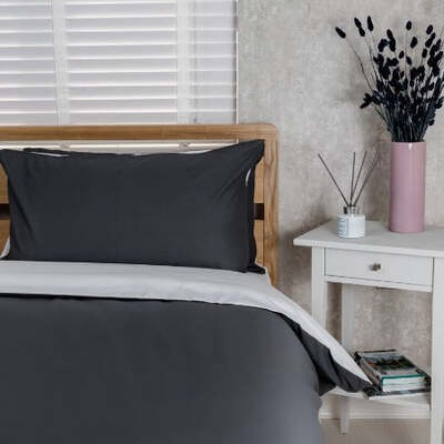 100% Cotton Grey Extra Large Single Duvet Cover Set