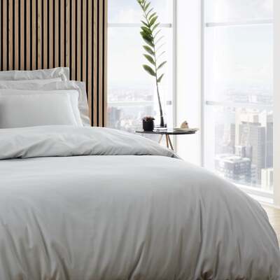 60/40 Cotton Tencel Grey Extra Large Single Duvet Cover Set