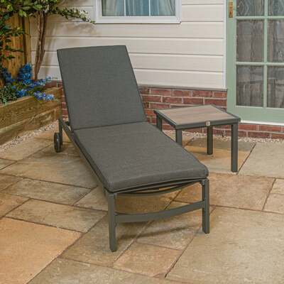 LG Outdoor Monza Aluminium Sunlounger and Table Set