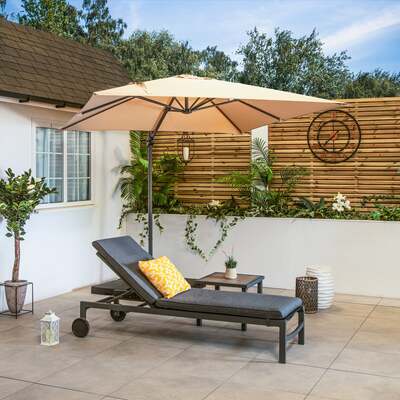 Bracken Outdoors Naples Sand 2.5m x 2.5m Square Cantilever Parasol