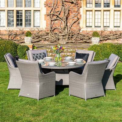 Bracken Outdoors 6 Seat Round Georgia Rattan Garden Furniture Set 1.35m
