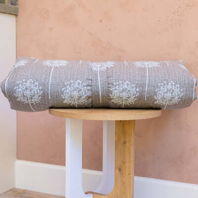 Dog Bed Duvet Cover in Two Sizes Polycotton Toile Grey/White - Medium - Large