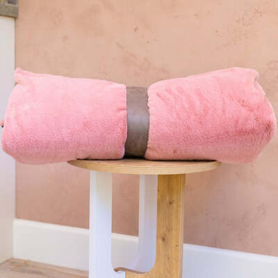 Dog Bed Duvet Cover Two Sizes Faux Fur & Suede Pink Blush - Small - Medium