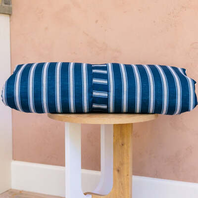 Dog Bed Duvet Cover Two Sizes Polycotton Blue/White Stripe - Medium - Large