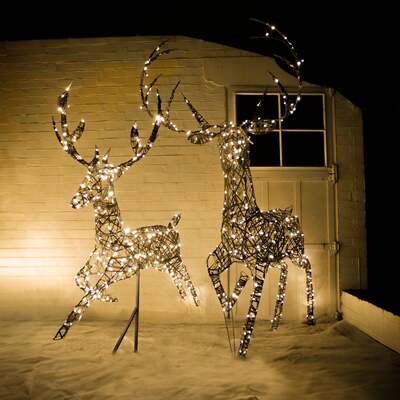 Christmas Reindeer Grand Stag and Flying Stag Outdoor Light Set