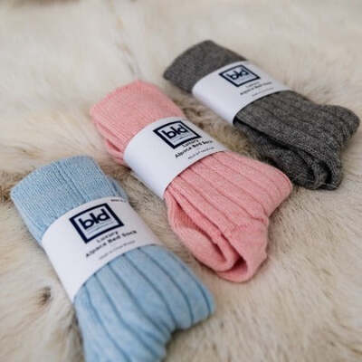 Alpaca Bed Socks -  Blush Pink Size UK 4-7 - 4-7