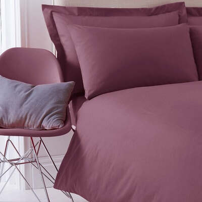 Polycotton Aubergine - Extra Large Single Duvet Cover Set