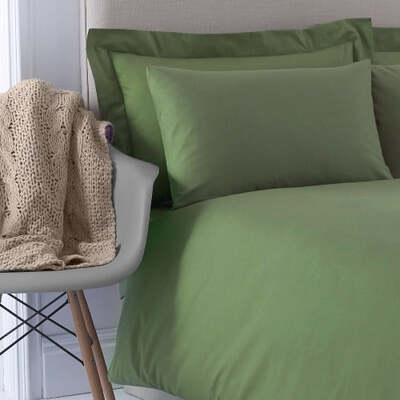 Polycotton Green - Extra Large Single Duvet Cover Set