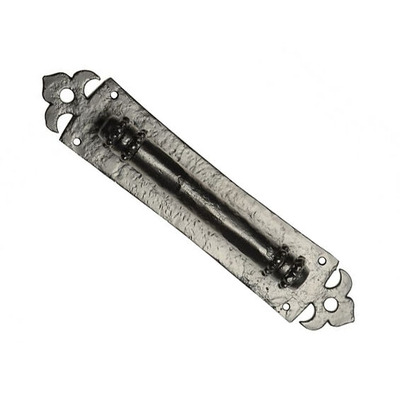 Kirkpatrick Black Antique Malleable Iron Fleur De Lys Pull Handle On Backplate (343mm x 73mm) - AB2155 BLACK ANTIQUE - 13.5"