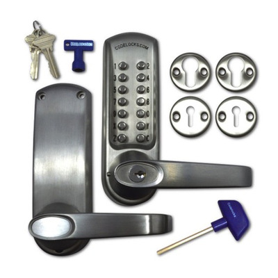 Codelocks CL600 Series Digital Lock No Latch, Stainless Steel - L17067 STAINLESS STEEL - WITHOUT PASSAGE SET