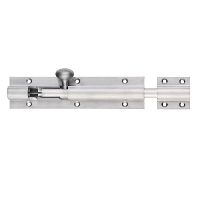 Zoo Hardware Fulton & Bray Architectural Heavy Duty Barrel Bolt (8, 12, 18, 24 OR 36 Inch), Satin Chrome - FB75SC SATIN CHROME - 600mm x 50mm