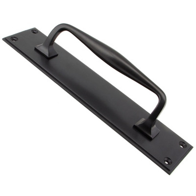 From The Anvil Art Deco Pull Handle On Backplate (300mm OR 425mm), Aged Bronze - 45382 AGED BRONZE - 300mm