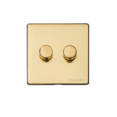 M Marcus Electrical Vintage 2 Gang Trailing Edge Dimmer Switch, Polished Brass - X01.270.TED POLISHED BRASS