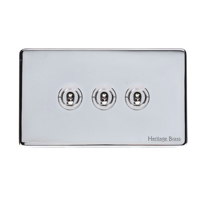 M Marcus Electrical Vintage 20 AMP 3 Gang 2 Way Dolly Switch, Polished Chrome - X02.2420.PC POLISHED CHROME