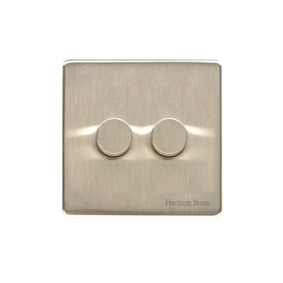 M Marcus Electrical Studio 2 Gang Trailing Edge Dimmer Switch, Satin Nickel (Trimless) - Y05.270.TED SATIN NICKEL