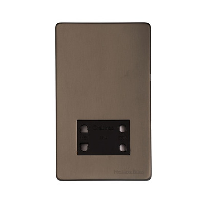 M Marcus Electrical Vintage Shaver Socket Dual Output 110/240V, Matt Bronze - X09.185.BK MATT BRONZE