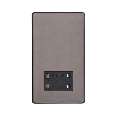 M Marcus Electrical Vintage Shaver Socket Dual Output 110/240V, Satin Black Nickel - X66.185.BK SATIN BLACK NICKEL