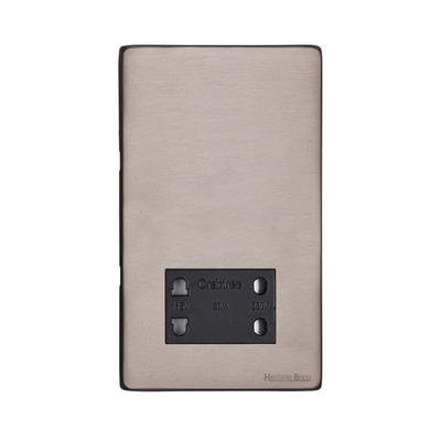 M Marcus Electrical Vintage Shaver Socket Dual Output 110/240V, Aged Pewter - XAP.185.BK AGED PEWTER