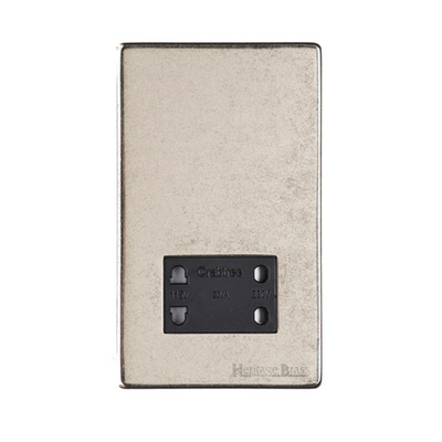 M Marcus Electrical Vintage Shaver Socket Dual Output 110/240V, Rustic Nickel - XRN.185.BK RUSTIC NICKEL