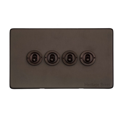 M Marcus Electrical Studio 20 AMP 4 Gang 2 Way Dolly Switch, Matt Bronze (Trimless) - Y09.2430.DBZ MATT BRONZE