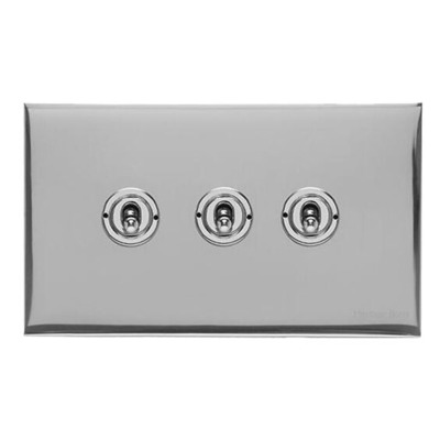 M Marcus Electrical Winchester 20 AMP 3 Gang 2 Way Dolly Switch, Polished Chrome - W02.2420.PC POLISHED CHROME