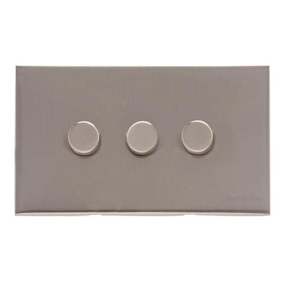 M Marcus Electrical Winchester 3 Gang Trailing Edge LED Dimmer Switch, Satin Nickel - W05.580.TED SATIN NICKEL