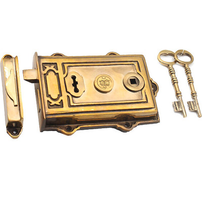 Spira Brass Davenport Rim Lock, Aged Brass - SB7101AB AGED BRASS