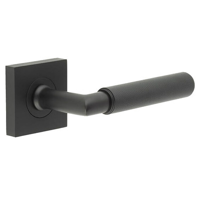 Frelan Hardware Burlington Piccadilly Door Handles On Plain Square Rose, Black - BUR40KIT331 (sold in pairs) DARK BRONZE - PLAIN SQUARE 52mm x 52mm