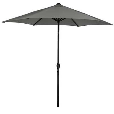 Bracken Outdoors Grey 2.5m Crank and Tilt Round Garden Parasol - Graphite Pole **Damaged Box**