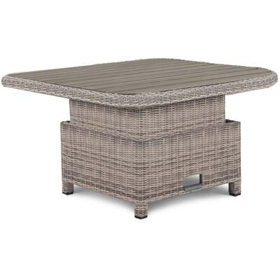 Kettler Palma Signature Grande Oyster Wicker High Low Adjustable Aluminium Wood-Effect Slat Top Table